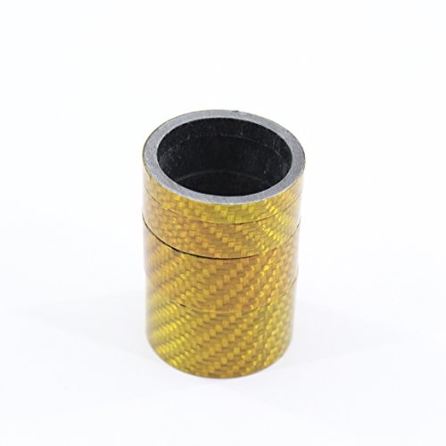 QILEFU 4pc Bike Bicycle Full Carbon Headset Spacer 1-1/8" 20 15 10 5mm (gold)