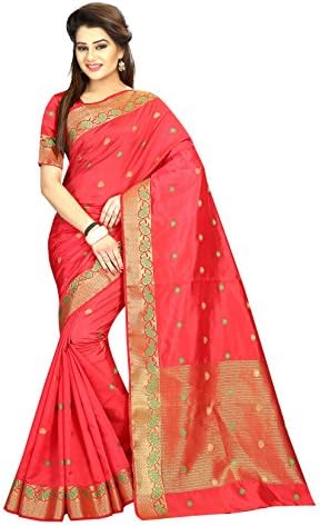 Snreks Collection Red and Gold Color Kanjivaram Art Silk Women's Saree