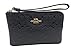 Coach F58034 Black Signature Debossed Patent Leather Corner Zip Wristlet