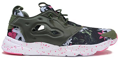 Reebok Lifestyle Men's Furylite NP Canopy Green/White/Solar Pink Sneaker 8.5 D (M)