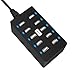 USB Wall Charger, 60 Watt 12Amp 10 Ports USB Charging Station SonRu Multiple Desktop USB Rapid Charger with Auto Detect Technology