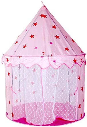Loisleila Portable Foldable Play Tent Prince Folding Tent Kids Children Boy Castle Princess Castle Play House Kids Gifts Outdoor Toy Tents