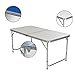 VINGLI 4ft Height Adjustable Folding Utility Table, Portable Lightweight Fold Up Indoor Outdoor Picnic Party Dining Camp Aluminum Tables