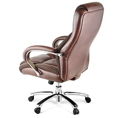 Halter HAL007 Bonded Leather Office Chair, Executive Computer Chair for Home & Office Chrome