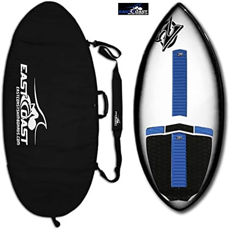 East Coast Skimboards Deluxe Skimboard Package - Zap Wedge Medium 45” - Black Halo - Rider Weight Limit 140 lbs - Black Bag