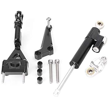 Newsmarts Steering Damper Set with Bracket, Motorcycle Steering Damper Stabilizer Buffer Control Bar Fits Kawasaki Z250/Z300 2013-2016