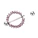 Maggie 1 Pair Chic Surgical Steel Crystal Sunflower Nipple Bar Ring Shield Barbell Body Jewelry