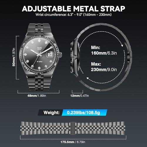 2026 Men's Round Smart Watch, 1.32 Inch AMOLED Display, 160+ Sports Modes, Fitness Watch with Heart Rate/Blood Oxygen/Blood Pressure/Sleep Monitor, IP68 Waterproof, Compatible - for Men and Women