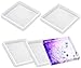 4 Pack Square Silicone Coaster Molds - Silicone Resin Mold, Clear Epoxy Molds for Casting with Resin, Concrete, Cement and Polymer Clay
