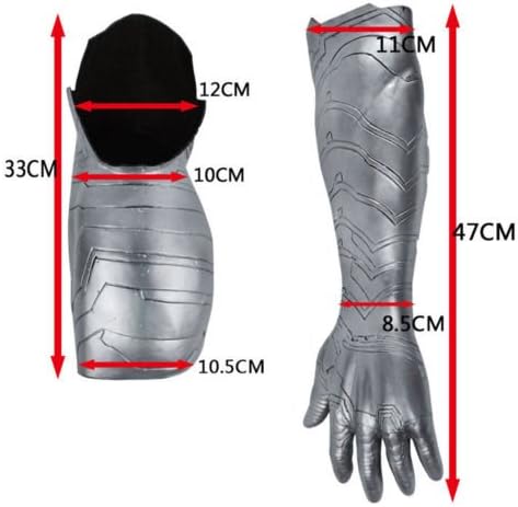 The Winter Cool Soldier Bucky Armor Arm Barcer Cosplay Props Silver Soft PVC Two Size (Small)
