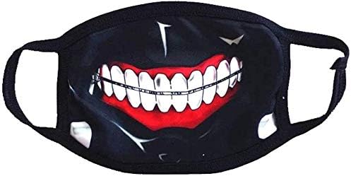 KroY PecoeD Anime Tokyo Ghoul Mouth Mask, Cartoon 3D Printing Cotton Mouth Mask Reusable Anti-Dust Breathable Outdoor Face Mask Anime Fans Gift