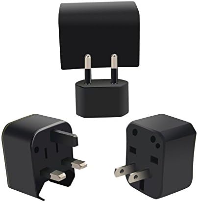 Worldwide Travel Universal Plug Adapter, All in One Universal AC Wall Outlet Plugs, Power Converters International Travel for US / EU / UK / AUS/JP/IT(Detachable) (Black)