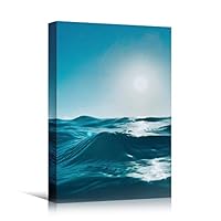 Canvas Wall Art Wind Wave Beach Beach Blue Coastal Cool Photography Relax/Calm - 12x18 inches