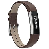 Henoda Leather Bands for Fitbit Alta,Alta Strap Style (Tan)