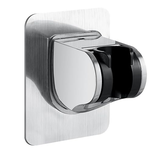 Ferizzia No Drilling Handheld Shower Holder, Universal Angle Adjustable Shower Head Holder, 45° Adjustable, Self-Adhesive, Easy Installation, Bathroom Accessories, Silver