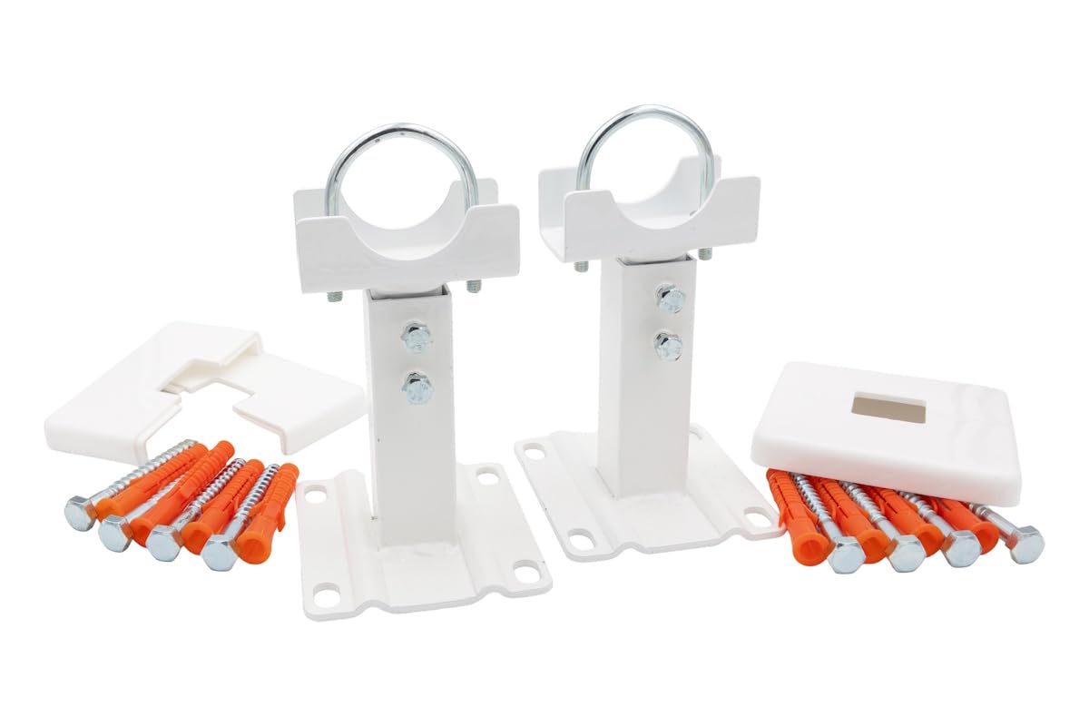 Pair of Aluminium Radiator Floor Brackets - Tubular Radiator Feet - Radiator Support