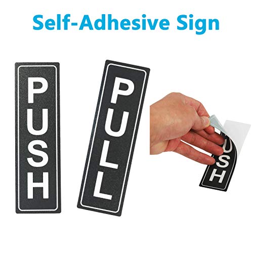 Business Hours Sign, Push Pull Door Signs Kit - Vinyl Number Letter Stickers & 2 Self Adhesive Hooks Included, Ideal Signs Set for Any Business Store Shop Bar Window Office