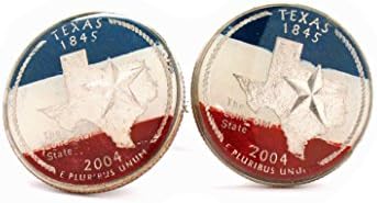 Texas Cufflinks Suit Flag State Coin Jewelry USA United States America Lone Star Cowboy Houston San Antonio Dallas Austin