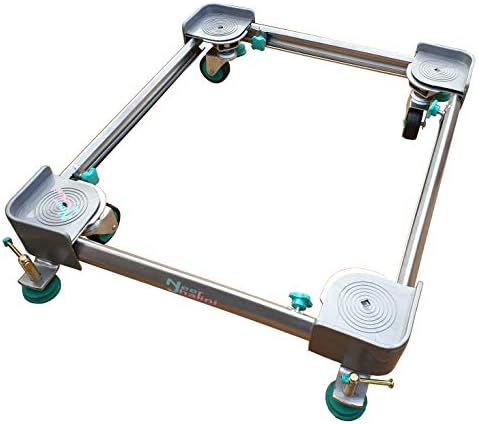 Neerjharini Adjustable Heavy Duty Metal Stand/Trolley for Front/Top Load Washing Machines/Refrigerators/Dishwashers (Size 16"X19"-26"X32")(Silver)
