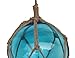 Hampton Nautical Light Blue Japanese Glass Ball Fishing Float with Brown Netting Decoration 8