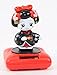 Black Standing Geisha Red Base Solar Powered Japanese Kimono Girl Car Bobble Head Doll Toy Home Decor Figurine Birthday Blessing Gift US Seller