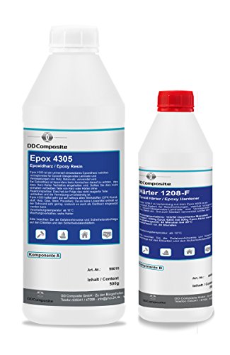 Epoxidharz 750g mit 1m² Rovinggewebe 300g/m² Leinwandbindung zur Verstärkung und Herstellung stabile Laminate, für… – Bild 3