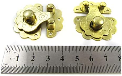 Warrenpoint Hardware 2 x Decorative LATCHES 42 x 36mm *2 Colours* Jewellery & Cigar Box Close (Gold (H711))