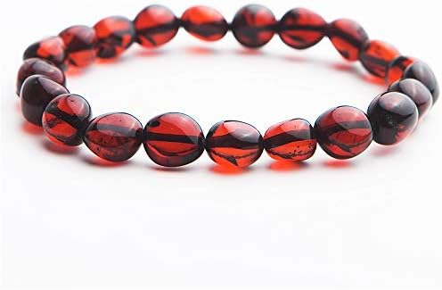 DUOVEKT Natural Blood Red Amber Gemstone 10x8mm Oval Beads Woman Man Healings Stone Rare Bracelet AAA