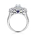Newshe 1.8Ct Oval Three Stone White Cz Blue 925 Sterling Silver Wedding Engagement Ring Set