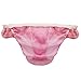 YiZYiF Men's Sissy Pouch Crossdress Lace Trim Thongs Tanga Brief Underwear Pink