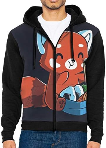 Red Panda Eating Ramen Full-Zip Hoodie Long Sleeve Pullovers Hooded Active Sweatshirts Hoodies