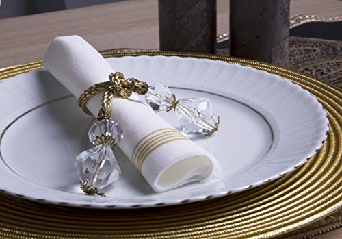 Moyes Home Line Collection Air Laid Guest Towel,Perfect Size(16x8 inches,Pack of 100) Linen-Feel,Disposable Like Soft & Comfortable Perfect Dinner Napkins for Kitchen,Bathroom,Weddings or Event (GOLD)