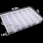 SGHUO-3-Pack-36-Grids-Clear-Plastic-Organizer-Box-Storage-Container-Jewelry-Box-with-Adjustable-Dividers-for-Beads-Crafts-Jewelry-Fishing-Tackles-with-400pcs-Label-Stickers