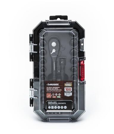 Photo 1 of Husky 100-Position 1/4 in. Drive Universal Socket Wrench Set (26-Piece)