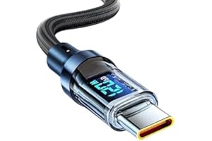 USB to USB C Cable 6.5FT 120W Charger Cables with Display High Speed Type C Charger Cord Fast Charging for Phone (2M/6.5FT)