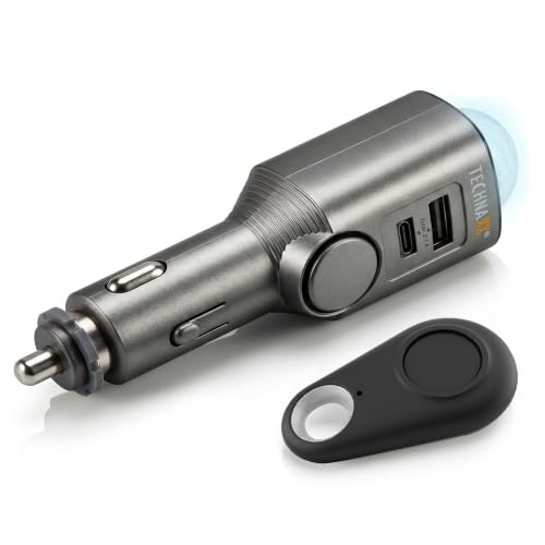 Autoalarm mit PIR Bewegungsmelder – 12–24V Plug-in Alarm mit 110dB Sirene, 6-Tage Akku, USB-A & USB-C Ladeports, LED-Anzeige & Fernbedienung - 2026 Update Modell - TX-100