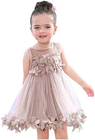Toddler Girls Flower Crochet Lace Tutu Dress with Tulle Skirt Princess Pageant Birthday Party Dresses