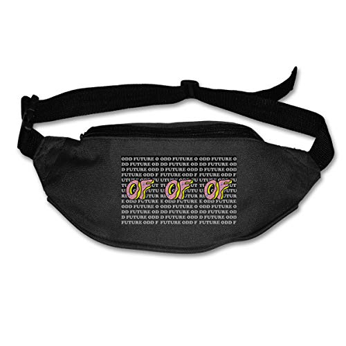 Hahay Unisex Pockets Odd Future Fanny Pack Waist/Bum Bag Adjustable Belt Bags Running Cycling Fishing Sport Waist Bags Black