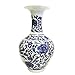 Classic Blue and White Floral Traditional Porcelain Decorative Vase. Traditional