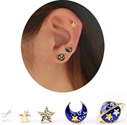 Planet Star Moon Jupiter For Womens Teens Fun Novelty Ladies Astrology Space Earring 5 Different Earrings