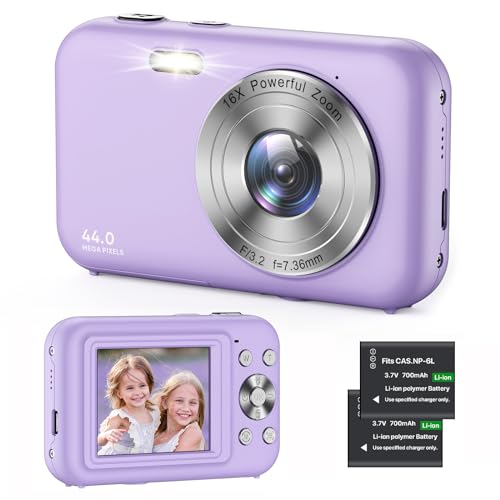 Digital Camera 1080P Kids Camera with 16X Zoom 44MP Anti Shake