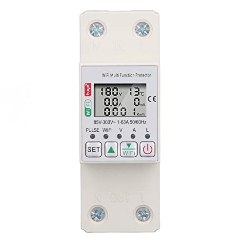 Inalámbrico 63A WiFi Smart Power, Interruptor de Disyuntor Inteligente WiFi Interruptor de Medidor de Potencia Inteligente WiFi Interruptor de Medidor con Medición y Disyuntor