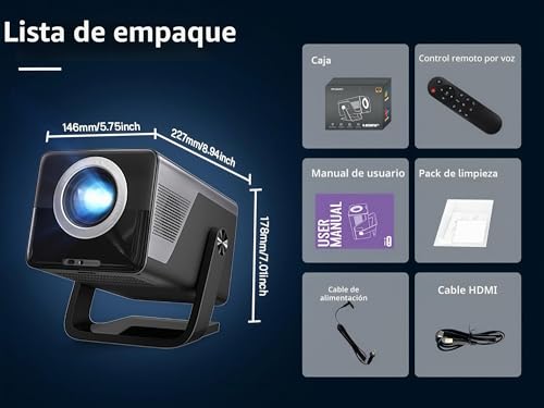 [2000 ANSI / 1080P UHD Native / AI Visual Calibration] Projector with 8K/4K Support, X7 Smart Projector with Android 14, Auto Focus and Correction, Hi-Res Audio, WiFi 6 & Bluetooth 5.4