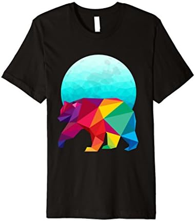 Mens Geometric Moon Bear T Shirt Rave and Festival Ready XL Black