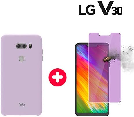VOIA LG V30 ThinQ Premium Silicone Case +Bulletproof Flim (1p) (Lavender)