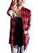Asvivid Women's Soft Long Sleeve Checked Knitwear High Low Kimono Cardigan Pullover Blouses Small Red
