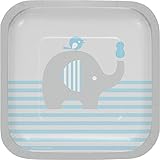 Creative Converting Little Peanut-Boy Square Paper Dessert Plates (8 Count), 7"