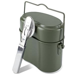 Black Snake® Bundeswehr Essgeschirr Set nach TL – 3-teiliges Alu-Kochgeschirr & 4-teiliges Edelstahl-Besteck mit Öffnern – leicht, kompakt & robust