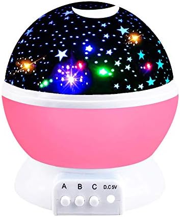 Our Day Toys for 2-10 Year Old Boys, Night Light Moon Star 360° Rotation Best Gifts for Kids Toys for 3-12 Year Old Girls Gifts for 2-10 Year Old Boys Gifts 2018 Chritmas new gifts Pink ODUSSXK09