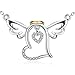 Sterling Silver Angel Wings Halo Love Heart Pendant Necklace 18